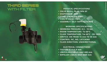 RPE Irrigation Solenoid Valves - Third Series with Filter 